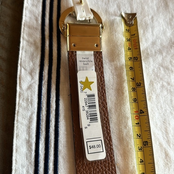 Michael Kors Reversible Blue/Brown Signature MK Belt Sizes (S) New w/ Tags main image 5